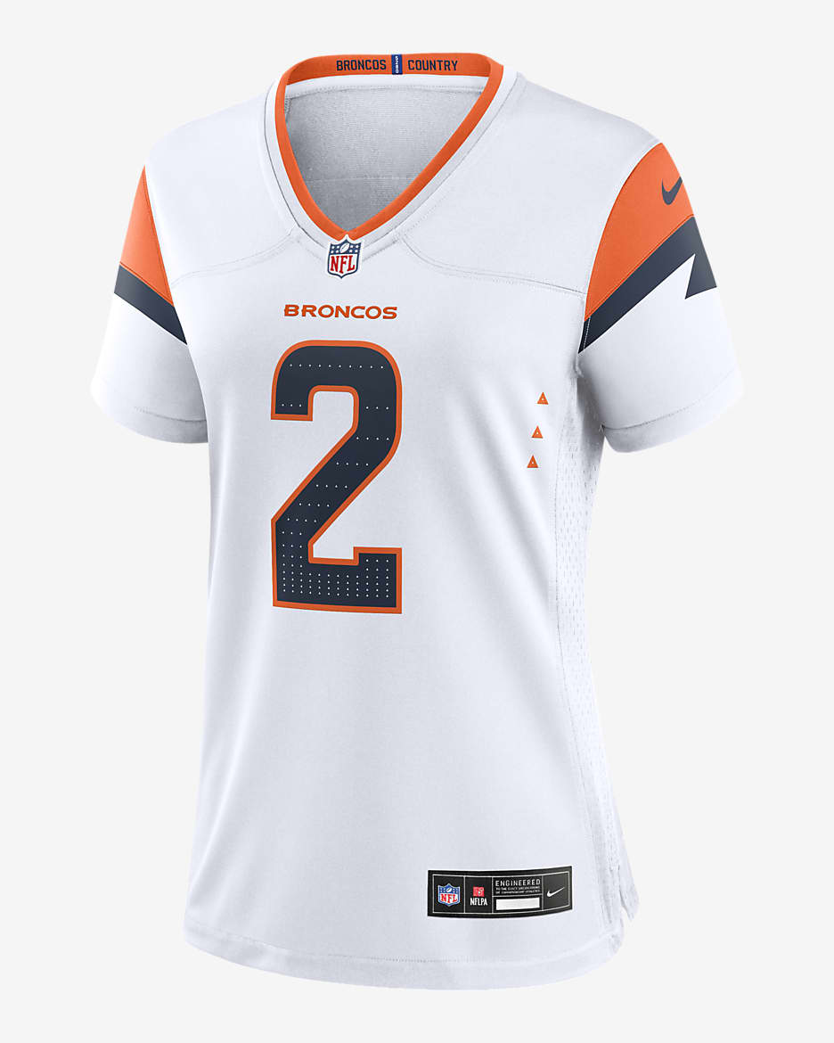 All white broncos jersey on sale